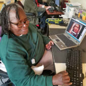 Senior at Computer Lab at Adult Day Health Center