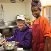 Johnannah and Joyce chopping vegetables... Johnannah and Joyce chopping vegetables...