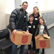 Family delivering meals