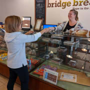 Abby volunteers at the bakery.