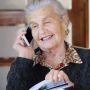 Female senior on phone