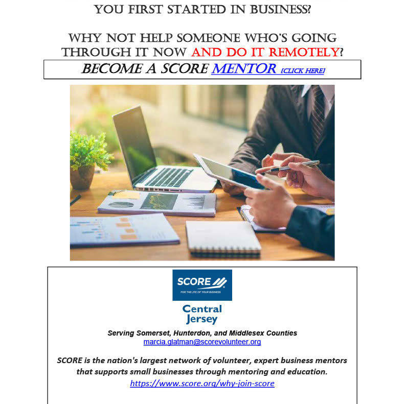 REMEMBER How unsure you were when you first in Business?: SCORE Central Jersey Opportunity - VolunteerMatch