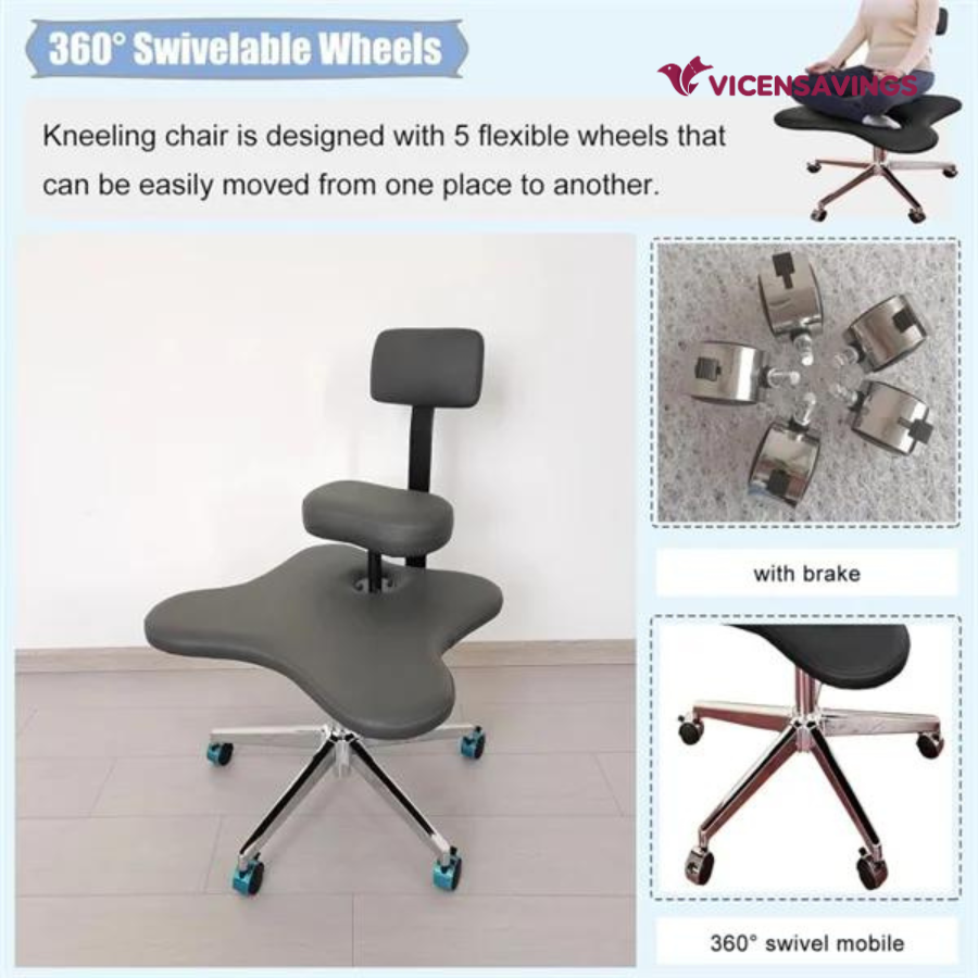 Ergonomic Cross Legged Chair with Wheels