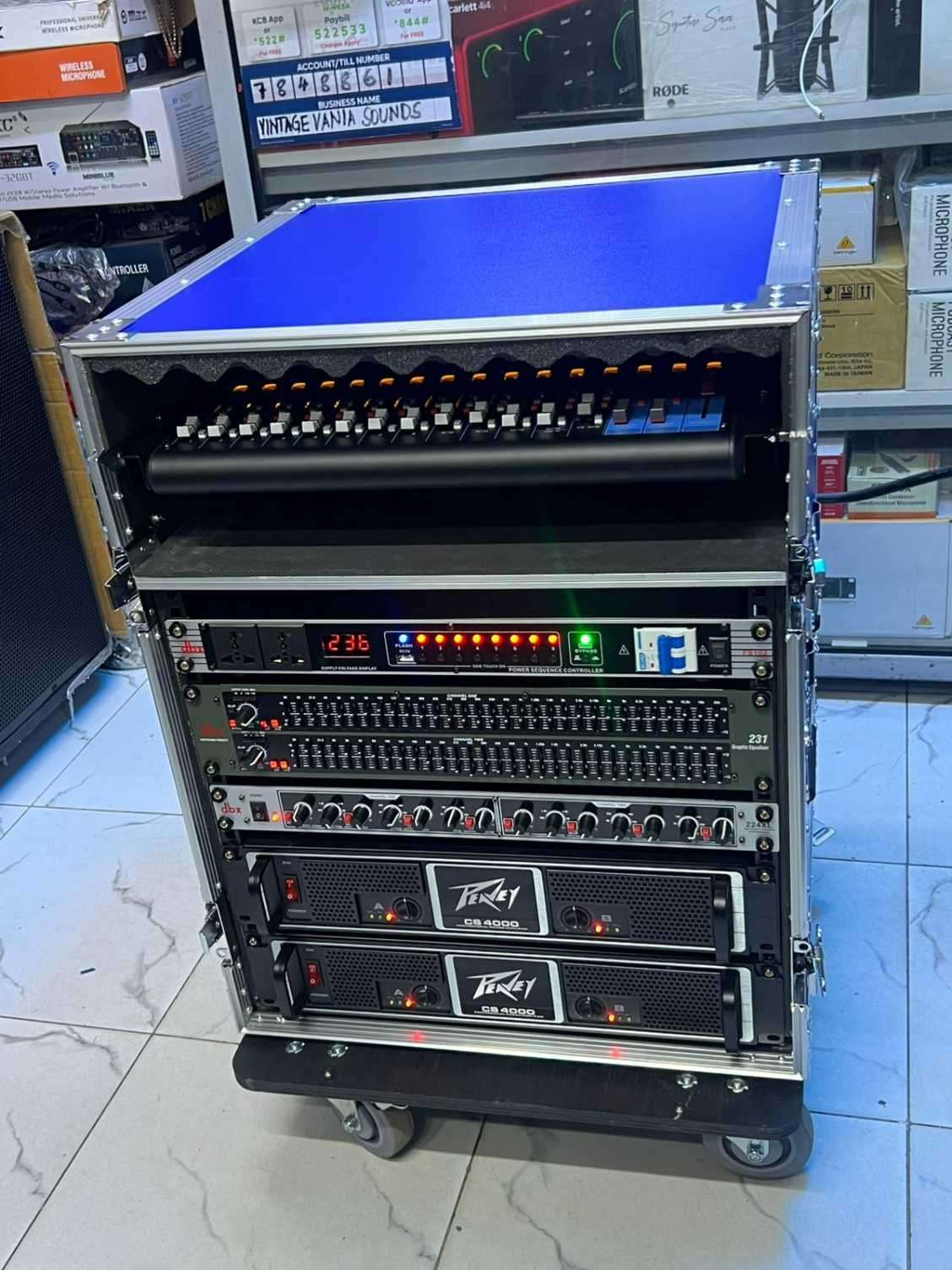 16-Channel Professional PA Mixer + Dual Peavey CS4000 Power Amplifiers - City Sounds Nairobi