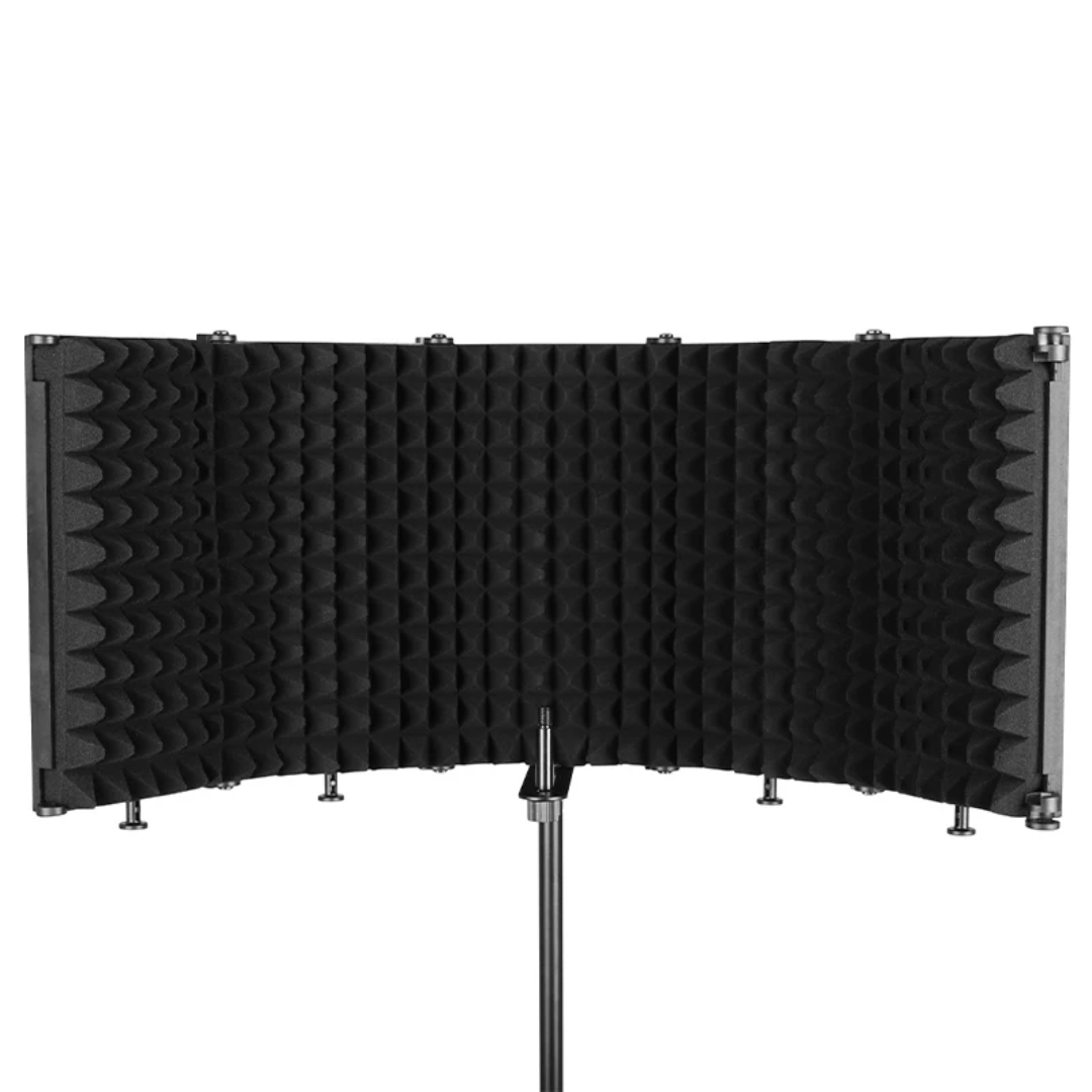 Large Studio Microphone Isolation Shield | Foldable Vocal Booth - City Sounds Nairobi