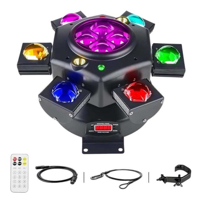 150W RGBW 6-Arm Moving Head Light - Professional DJ Stage Rig - City Sounds Nairobi