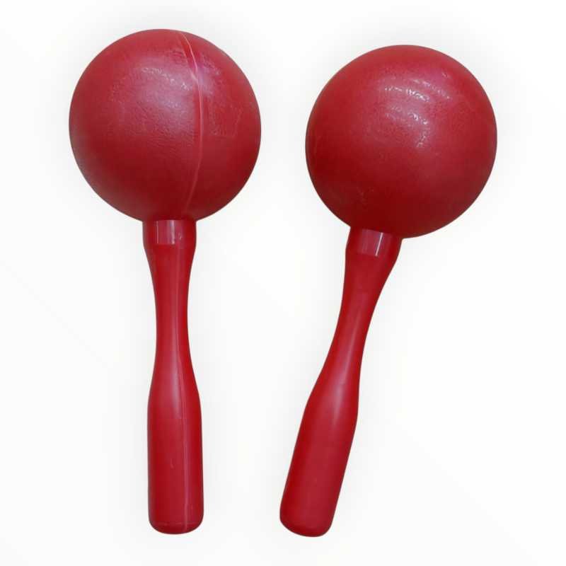 Red Plastic Maracas Pair | Bright Hand Shakers for Rhythm Learning - City Sounds Nairobi
