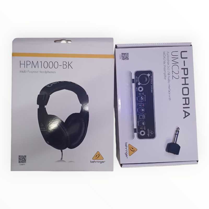 Behringer UMC22 & HPM1000-BK Professional Recording Starter Kit - City Sounds Nairobi