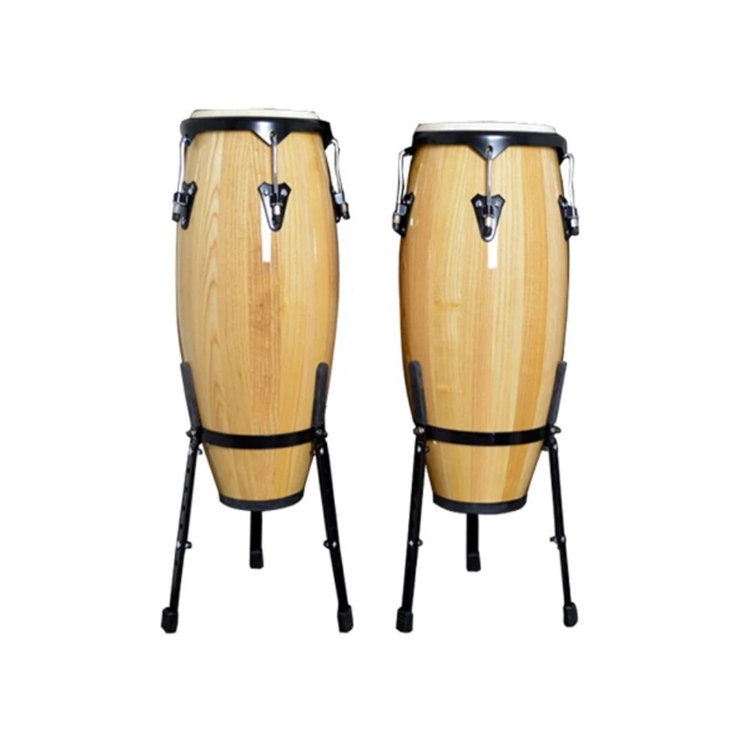 DC Professional Natural Wood Conga Drum Set with Basket Stands - City Sounds Nairobi