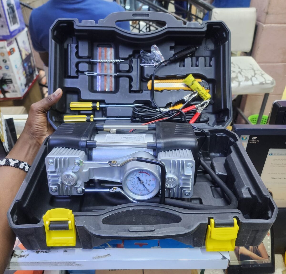 Portable Car Jump Starter Kit with Air Compressor and Power Bank - City Sounds Nairobi
