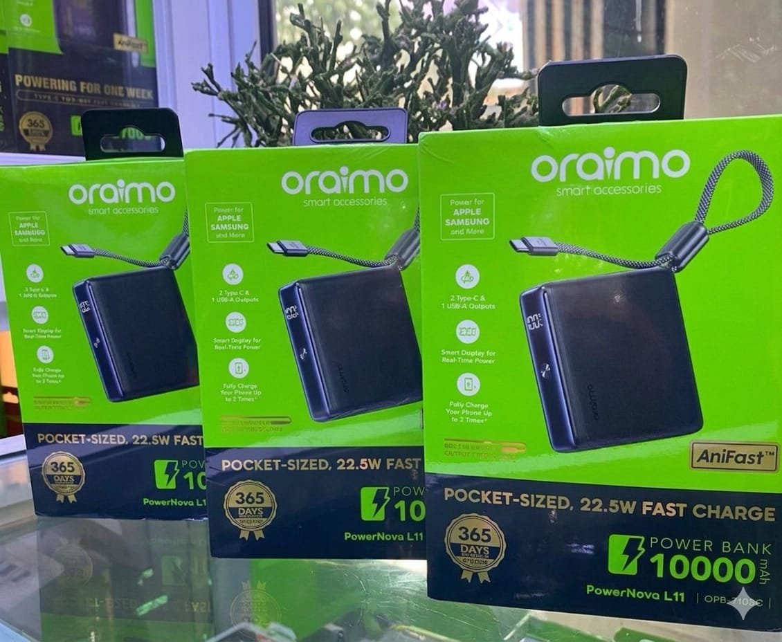 oraimo PowerNova L11 10000mAh Ultra-Fast 22.5W Charger - City Sounds Nairobi
