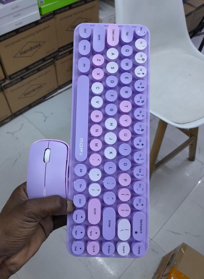 MOFII Bean Purple Retro Wireless Keyboard Mouse Combo - City Sounds Nairobi