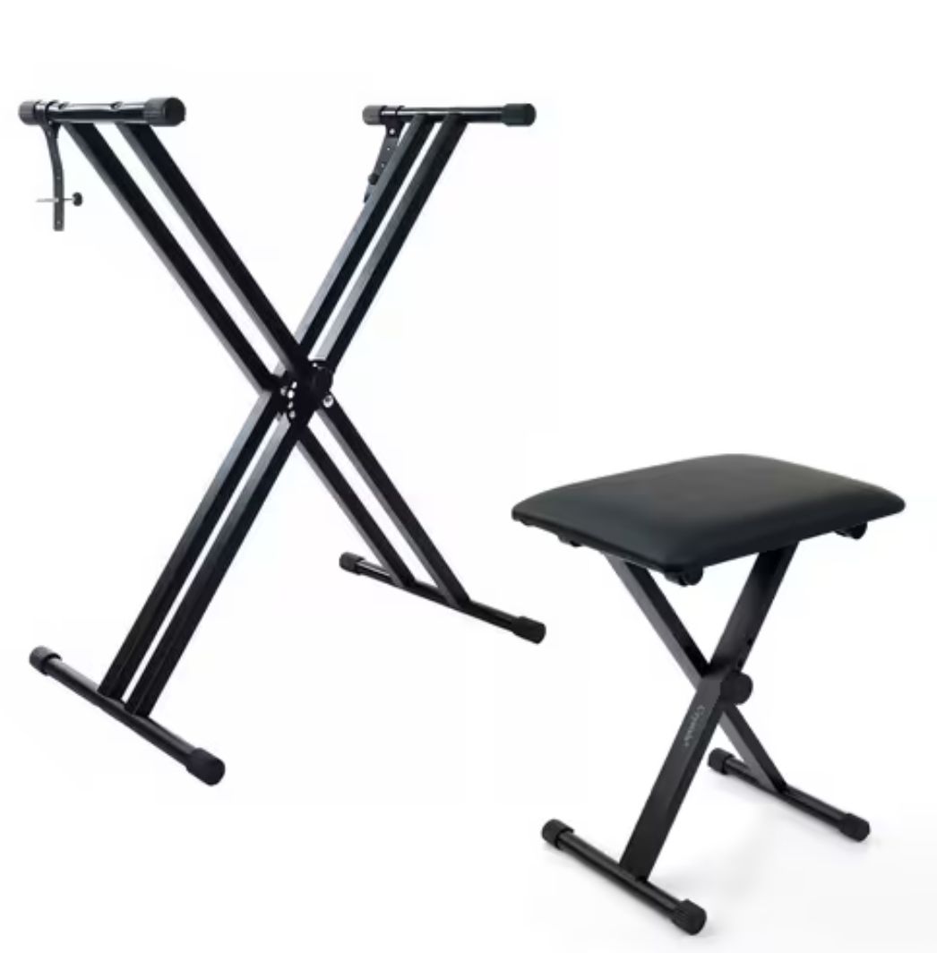 Heavy-Duty Double-X Keyboard Stand and Padded Bench Bundle - City Sounds Nairobi