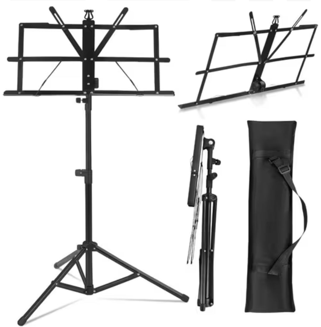 Portable Folding Sheet Music Stand with Tripod Base and Carrying Bag - City Sounds Nairobi