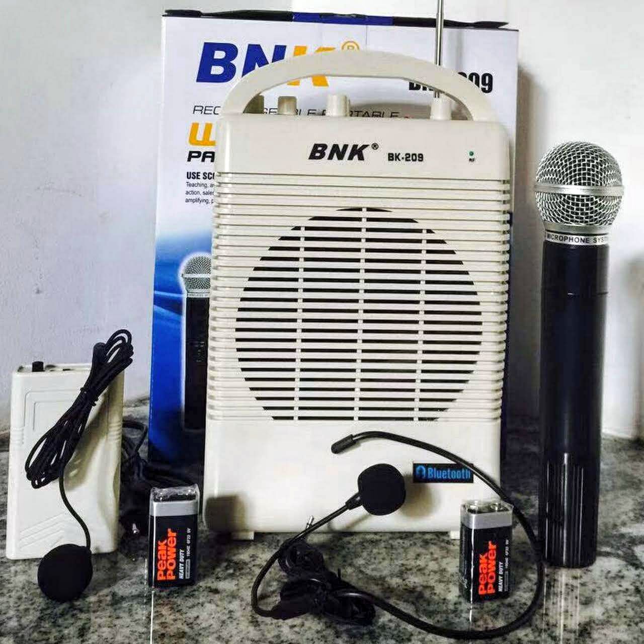 BNK BK-209 Portable Bluetooth PA System with Dual Wireless Microphones (Handheld & Headset) - City Sounds Nairobi