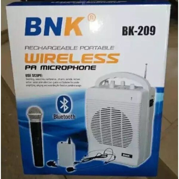 BNK BK-209 Portable Bluetooth PA System with Dual Wireless Microphones (Handheld & Headset) - photo 2 - City Sounds Nairobi