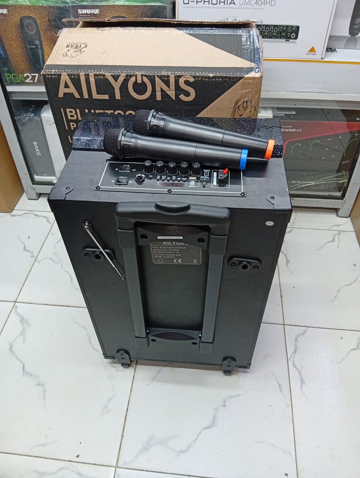AILYONS LG1240K Bluetooth powered 12" Speaker with 2 Wireless Microphones - photo 2 - City Sounds Nairobi