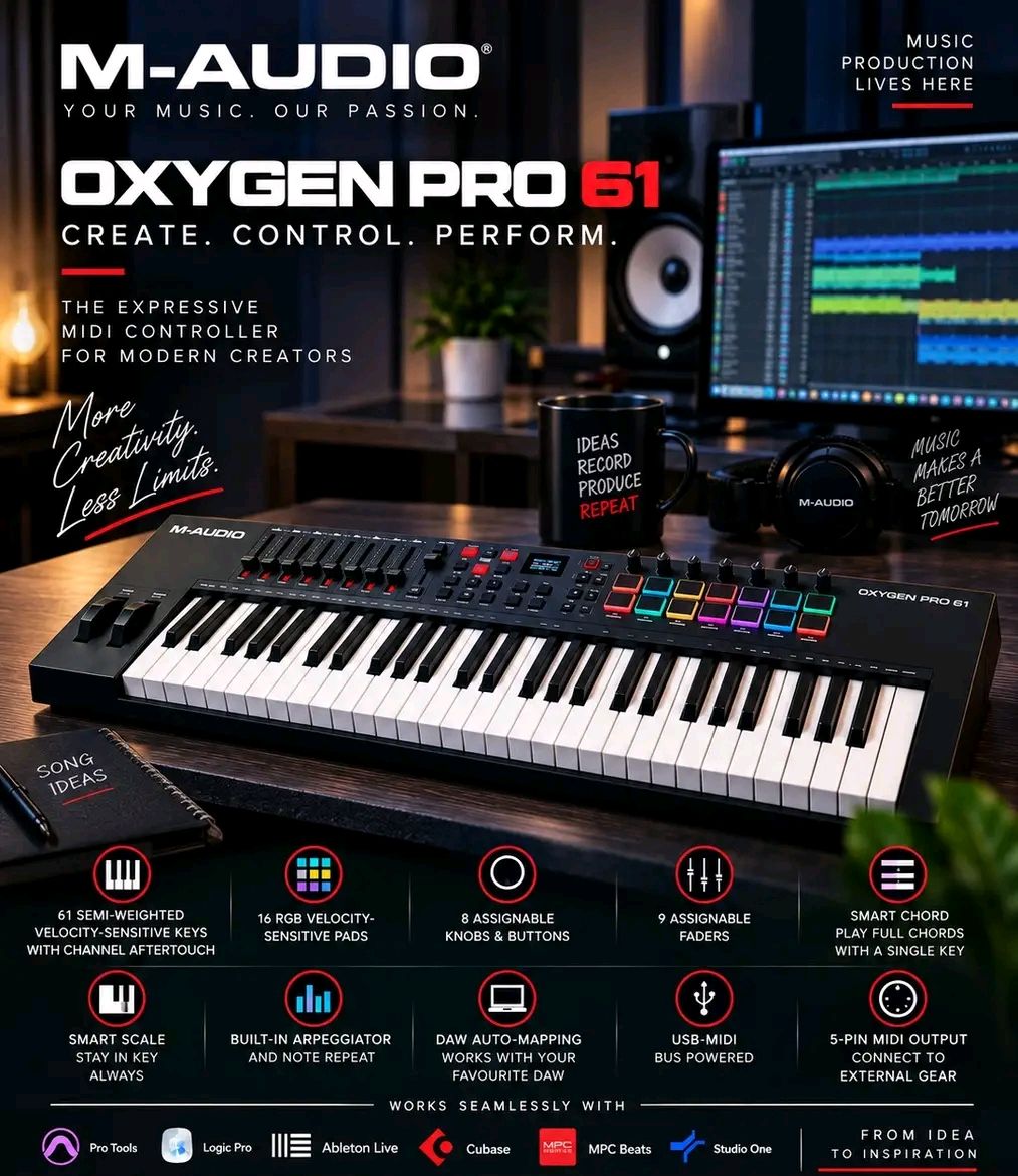 M-Audio Oxygen Pro 61 USB MIDI Keyboard - Studio Production - photo 3 - City Sounds Nairobi