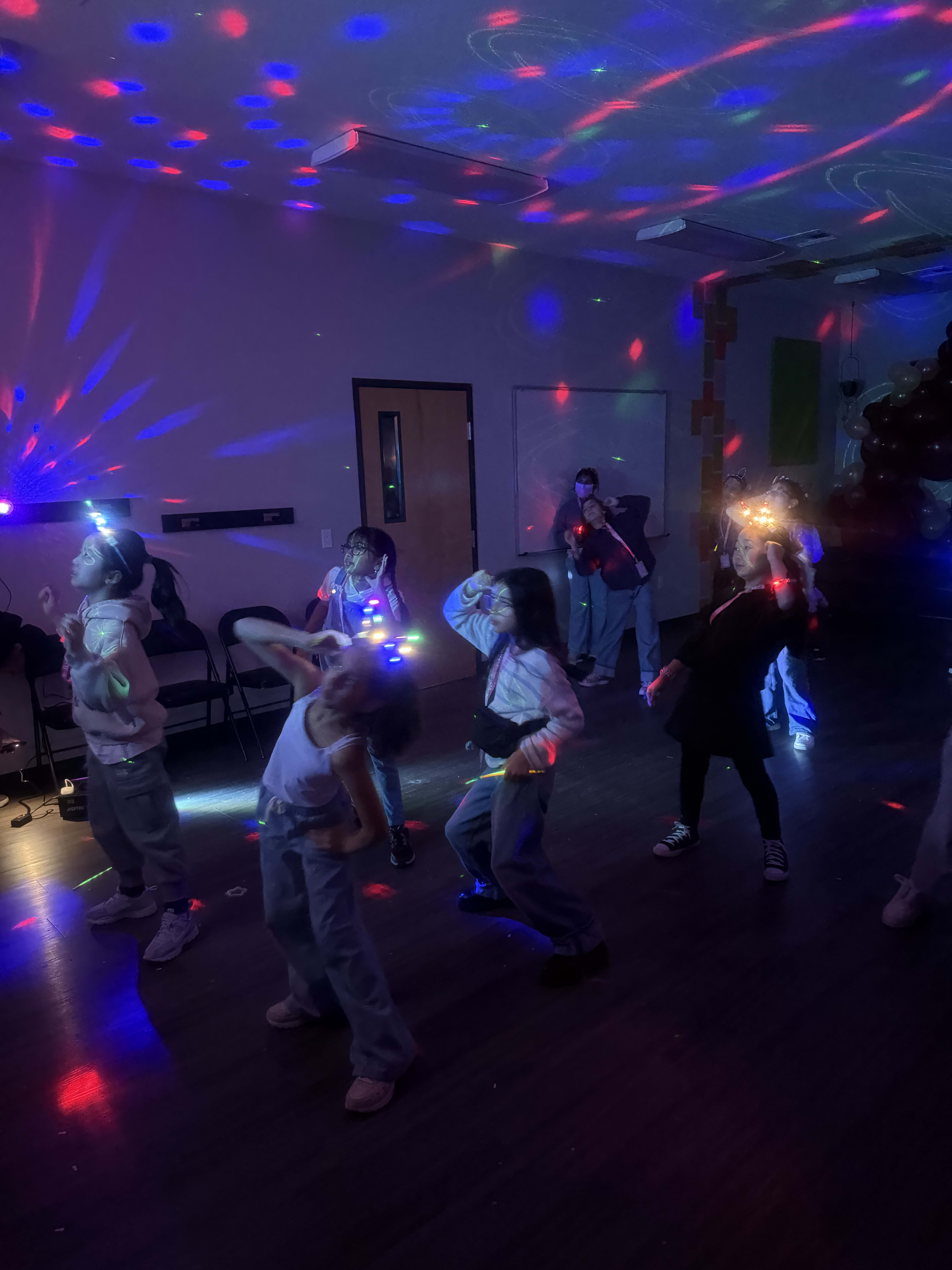 On the dance floor