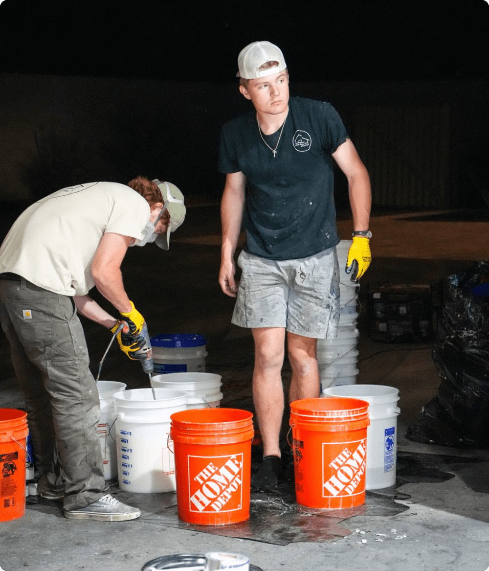 4Corners team applying concrete and epoxy floor coatings in Colorado