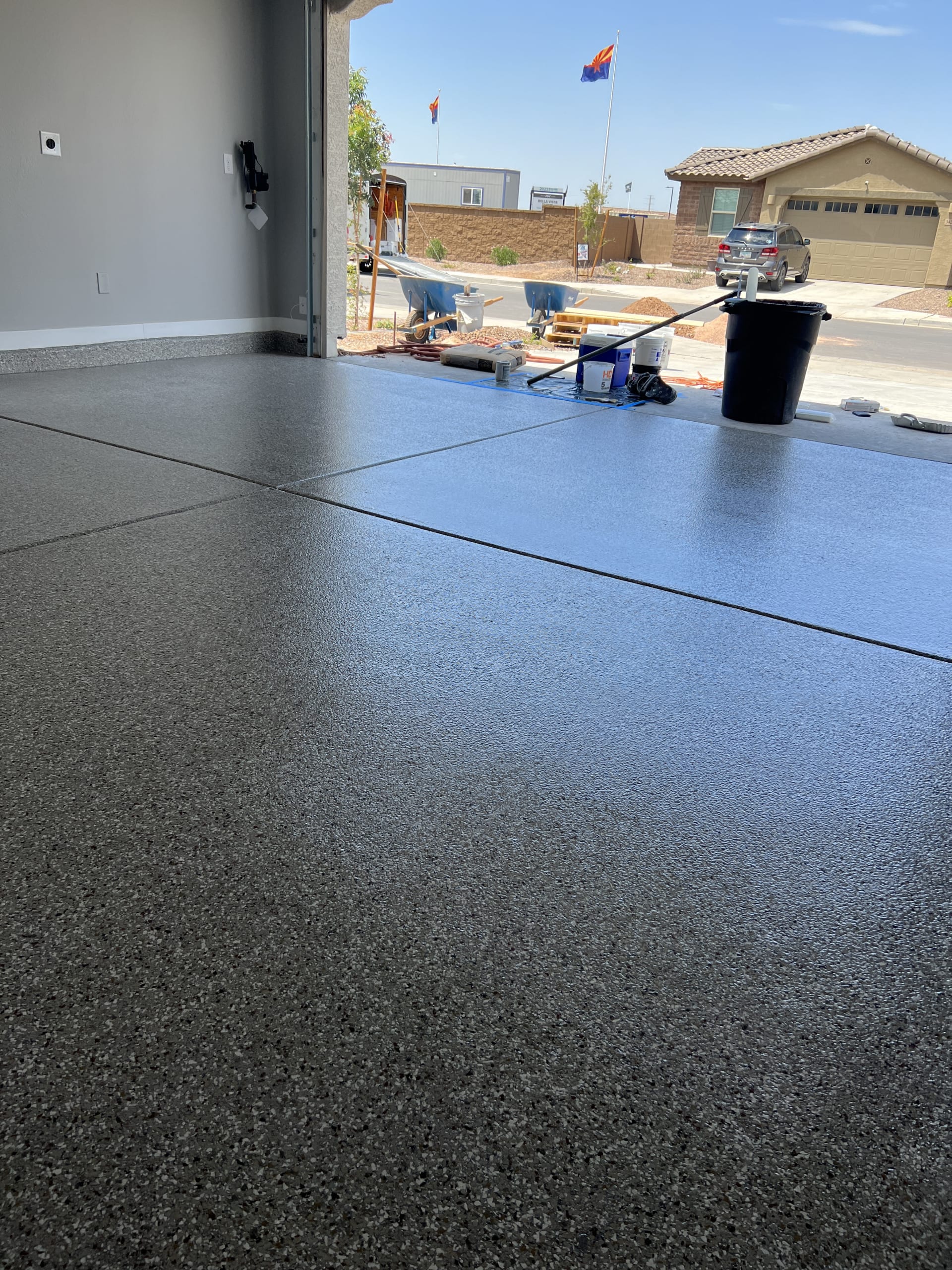 Professional concrete floor coating application in Colorado