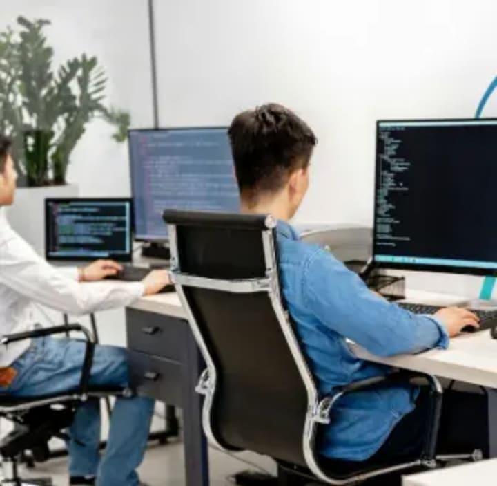 Software team collaborating