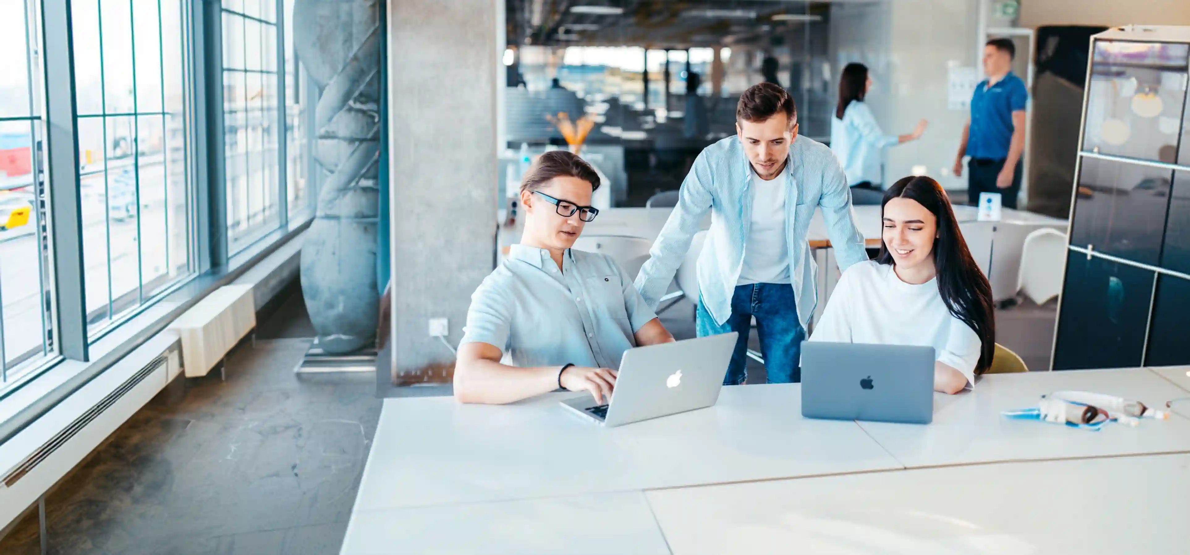 Team collaborating in the office