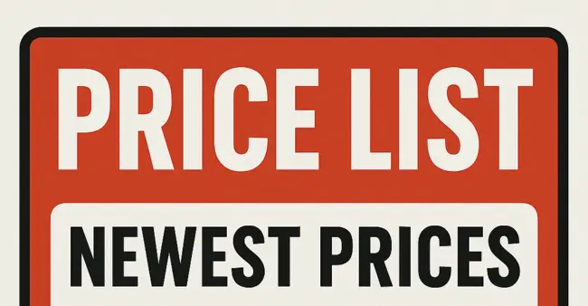 Bảng giá mới nhất