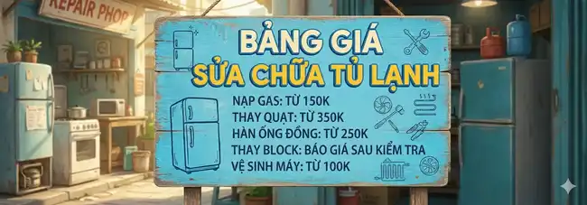 Bảng giá sửa chữa tủ lạnh