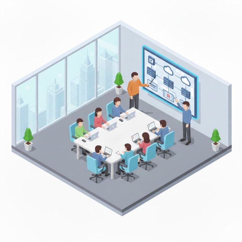 Team strategy and collaboration illustration