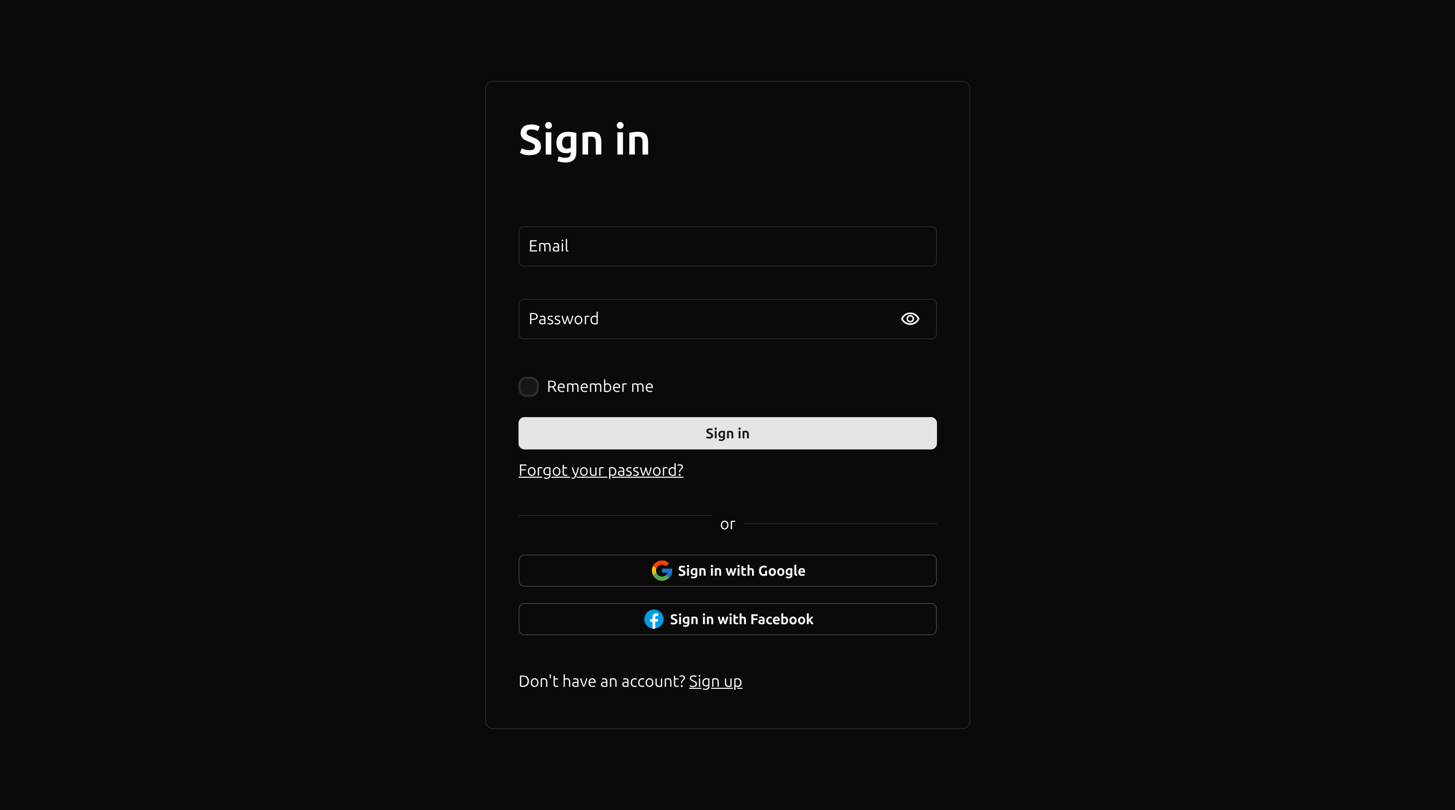 Sign In template – Simple