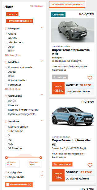 Filtres et modèles