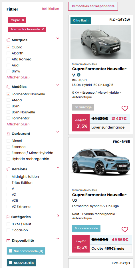 Filtres et modèles