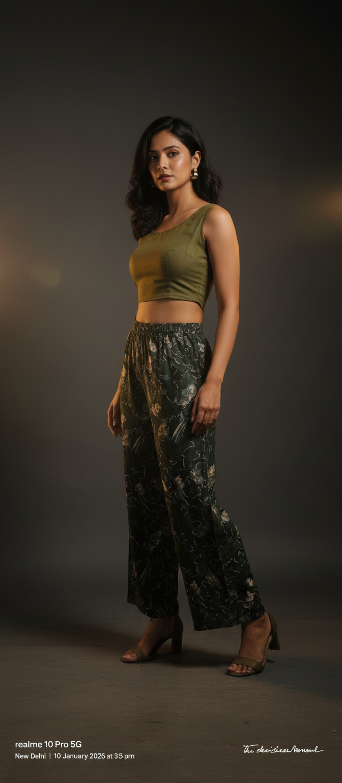 Oliv Green Printed Palazo