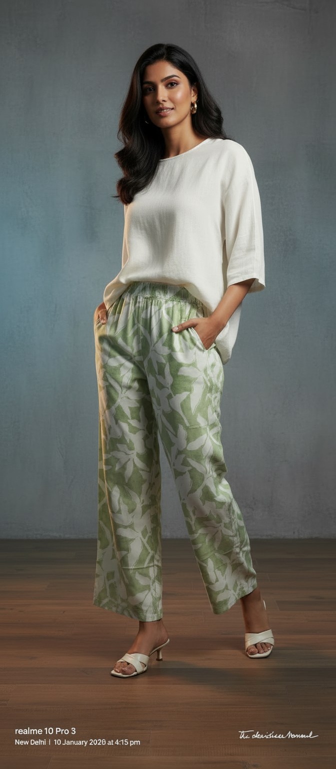 Soft Pastel Green Printed Palazo