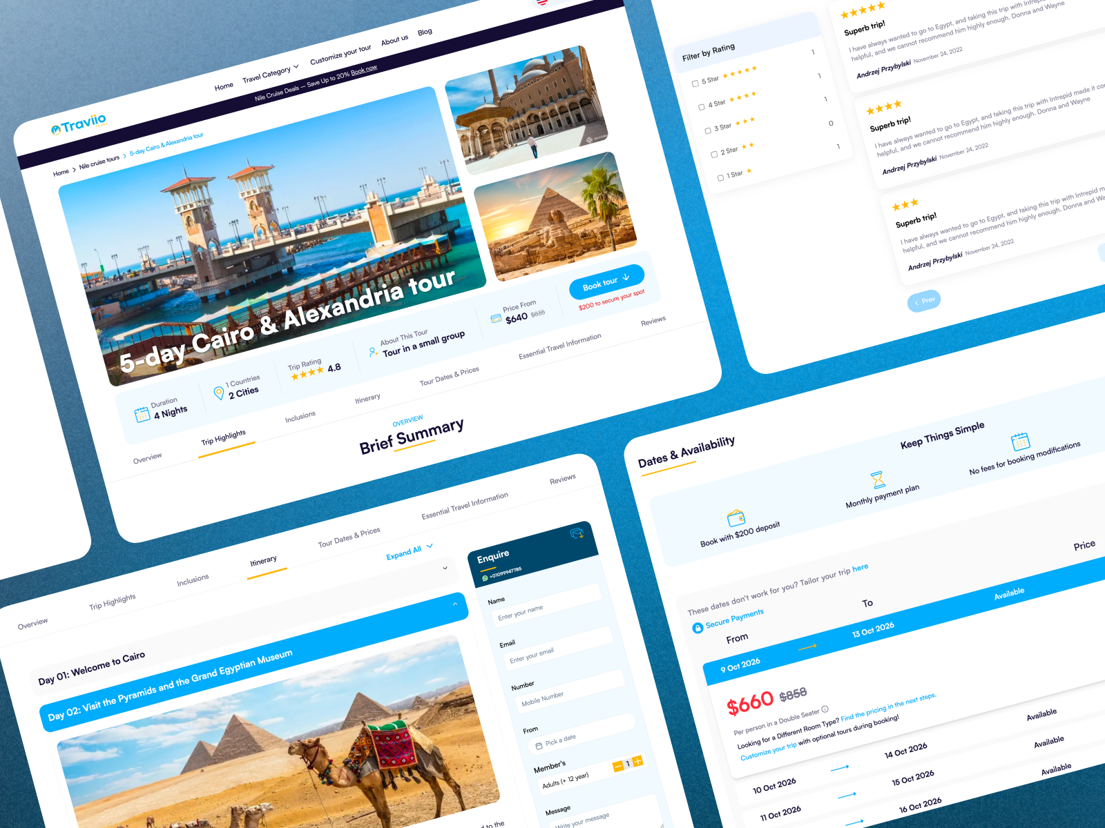 Homepage hero section with destination search