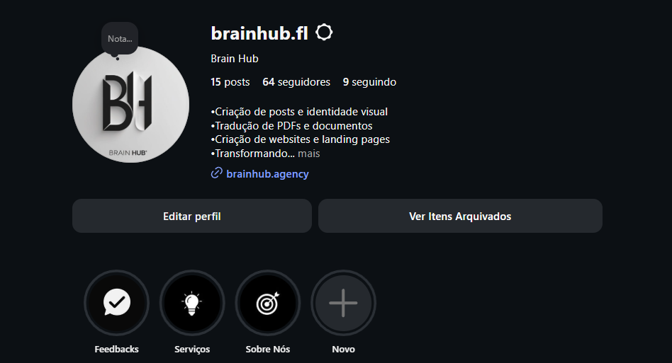 Perfil do Instagram com poucos seguidores mas com potencial de vendas