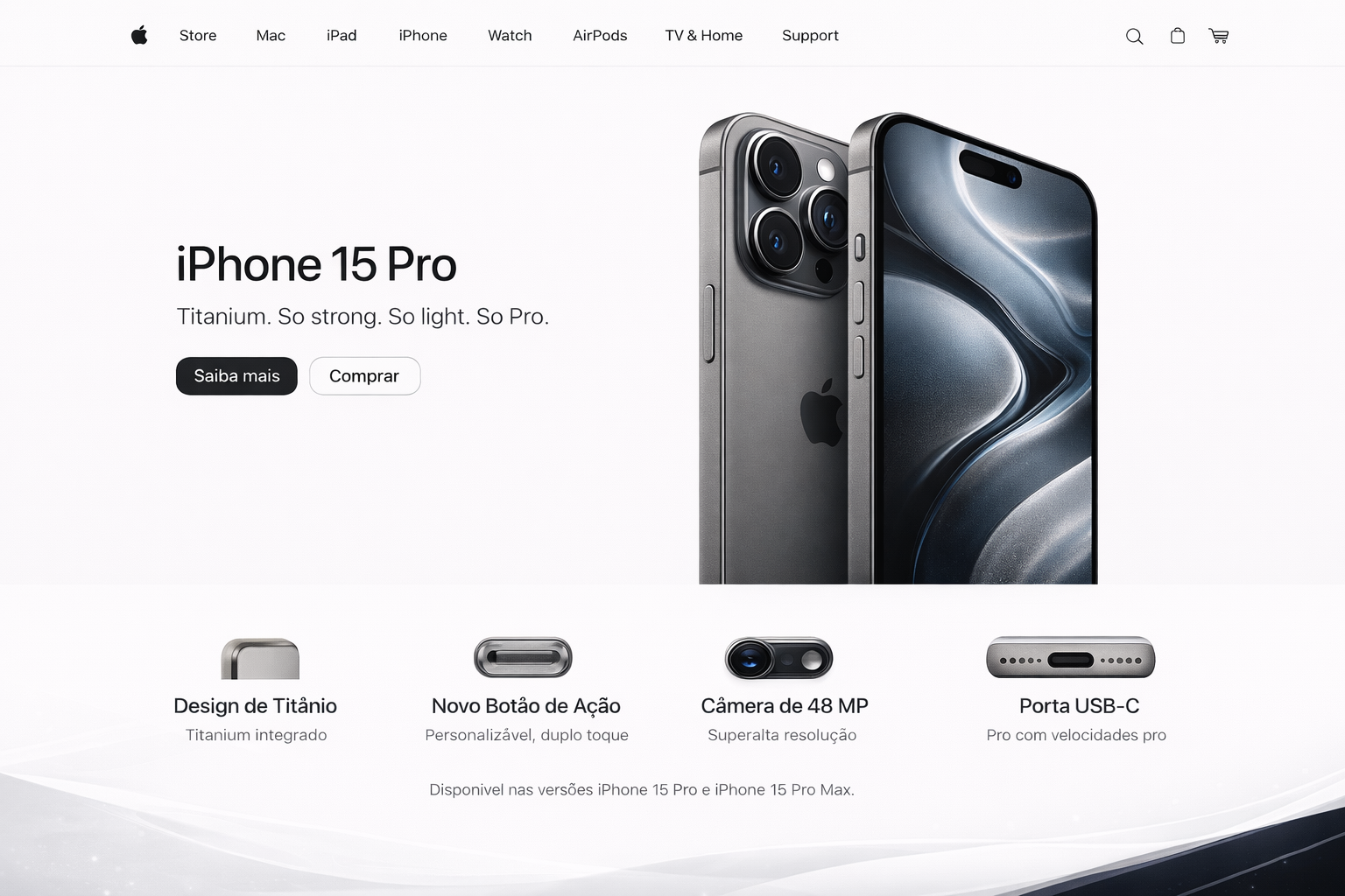 Interface de site profissional otimizado para conversão