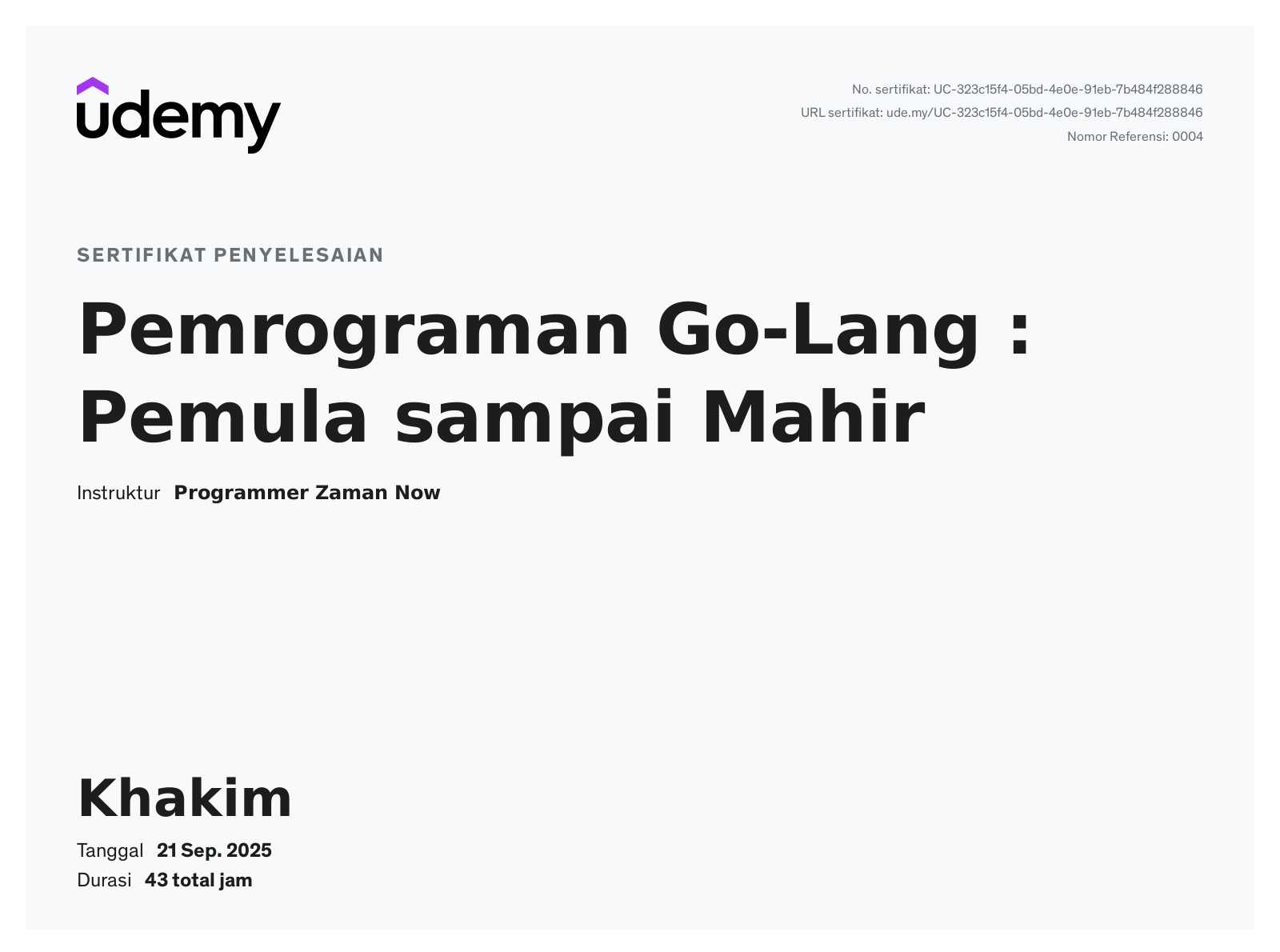 Pemrograman Go-Lang: Pemula sampai Mahir