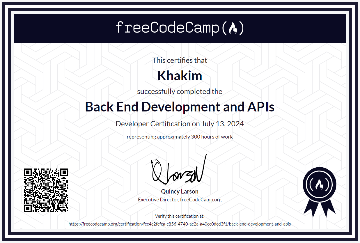 Back End Development and APIs