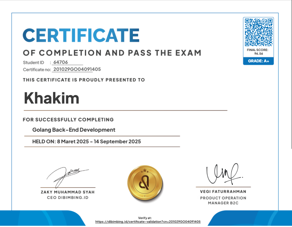 Golang Back-End Development - Dibimbing.id