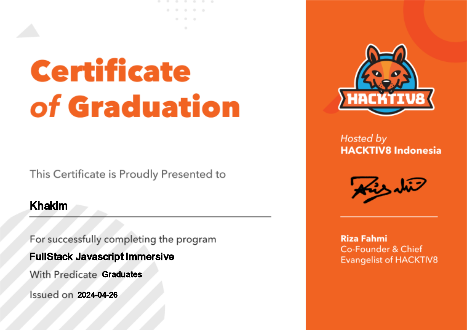 Fullstack JavaScript Immersive - Hacktiv8