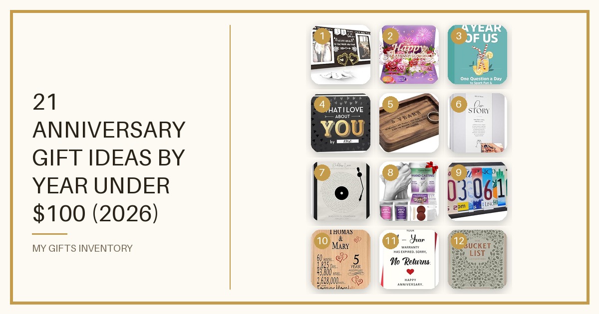 21 Anniversary Gift Ideas by Year Under $100 (2026)