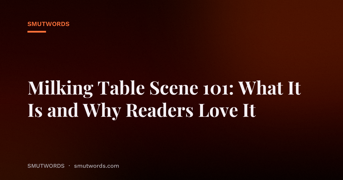 Milking Table Scene 101: What It Is and Why Readers Love It