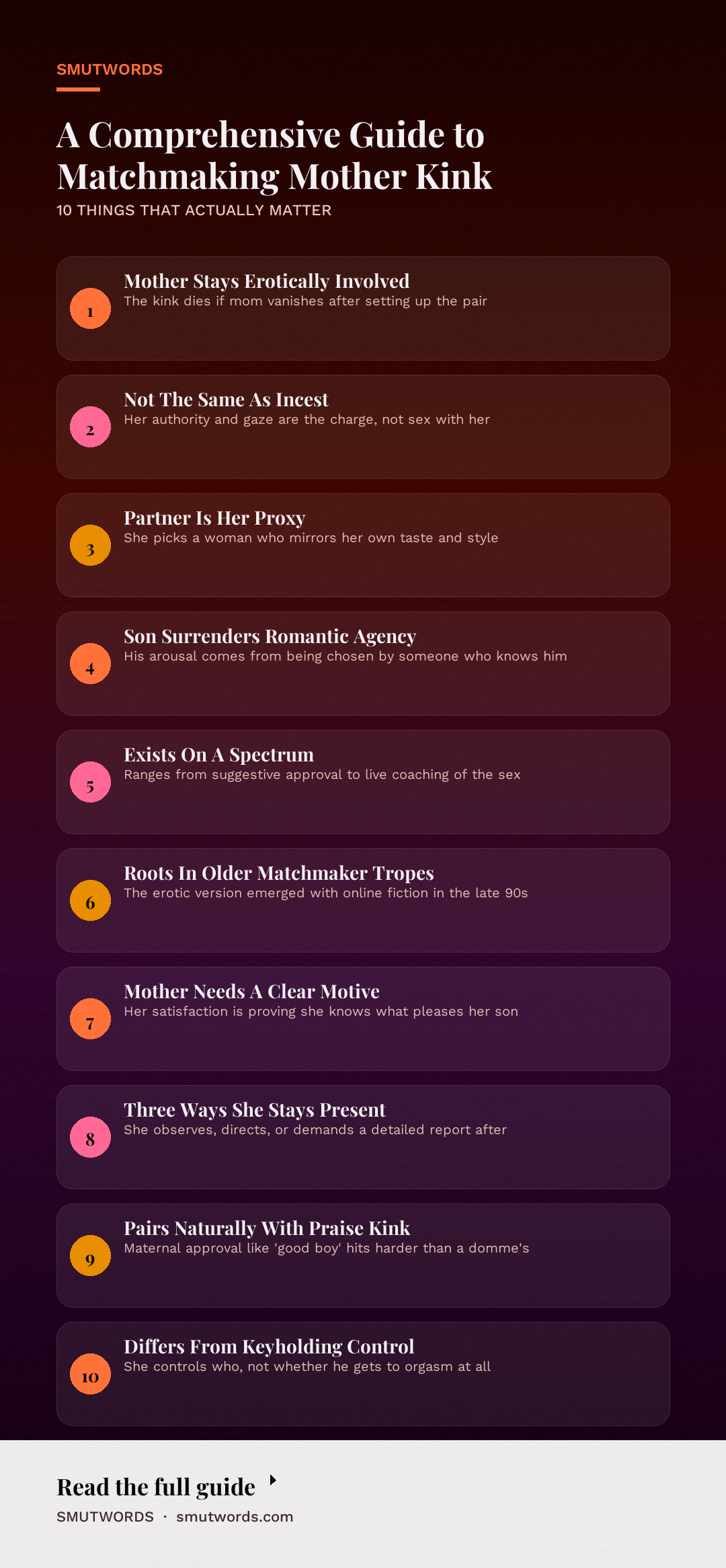 A Comprehensive Guide to Matchmaking Mother Kink: key takeaways
