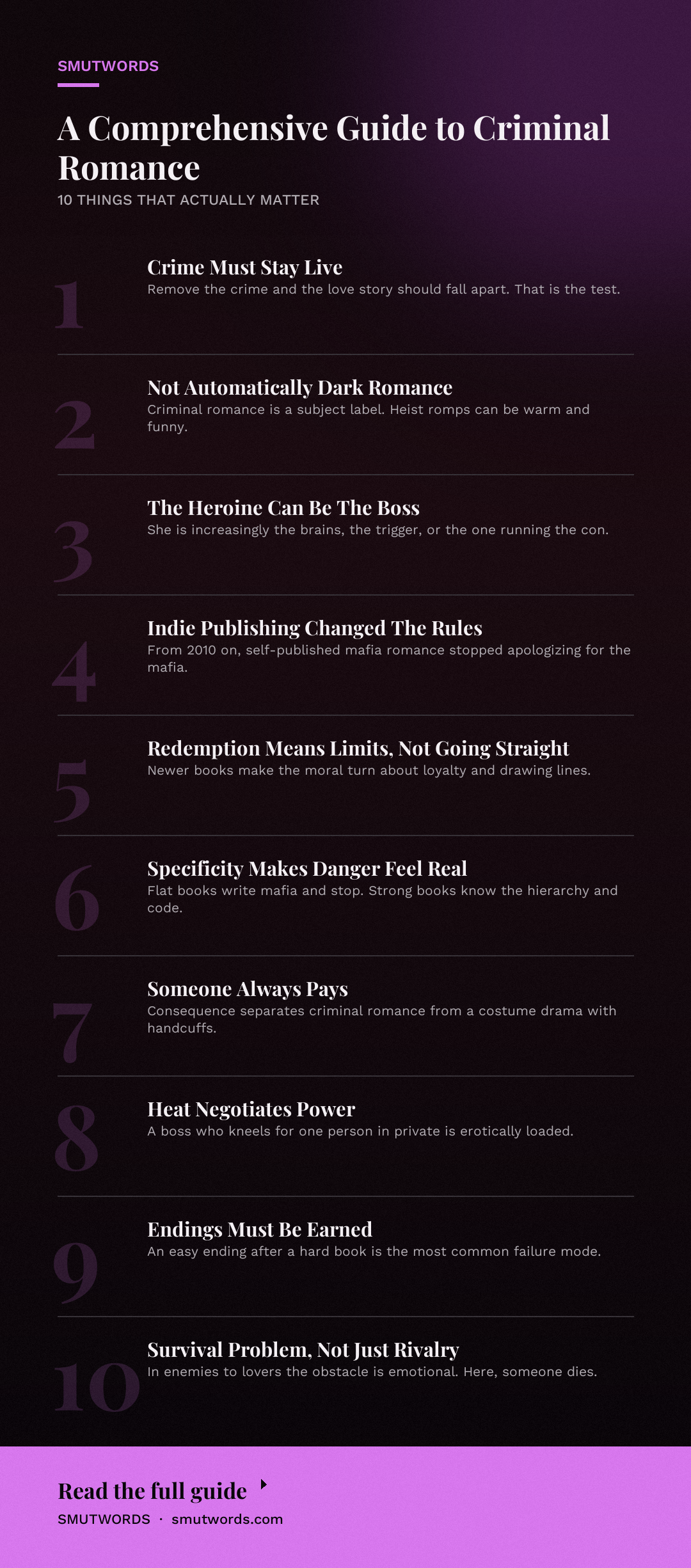 A Comprehensive Guide to Criminal Romance: key takeaways