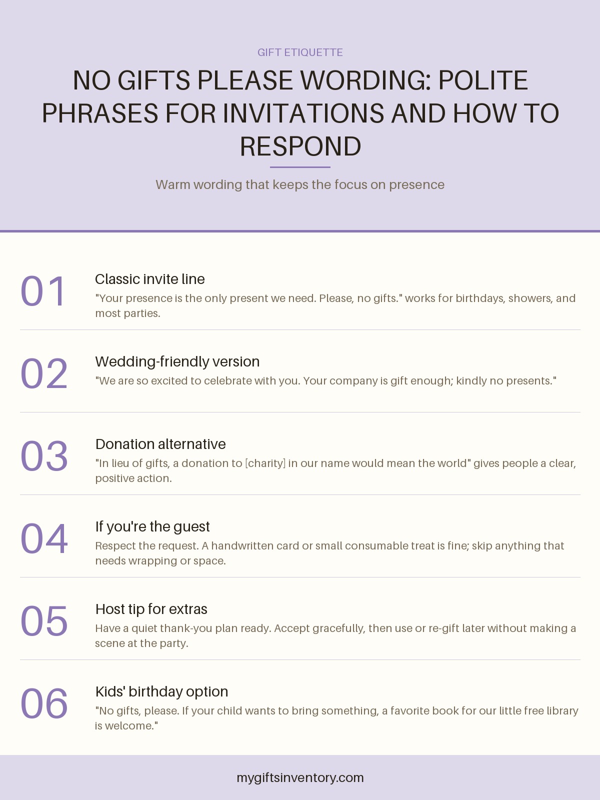 No Gifts Please Wording: Polite Phrases for Invitations and How to Respond