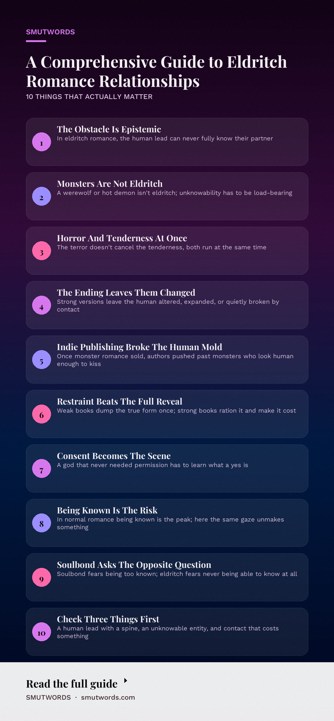 A Comprehensive Guide to Eldritch Romance Relationships: key takeaways