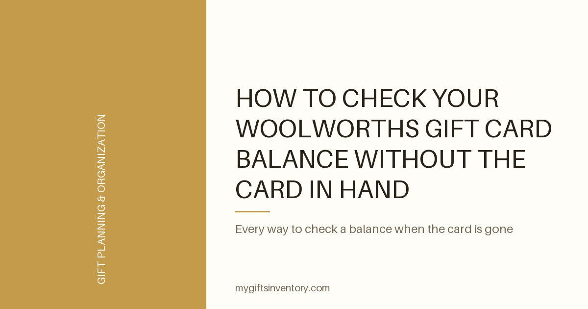 How to Check Your Woolworths Gift Card Balance Without the Card in Hand