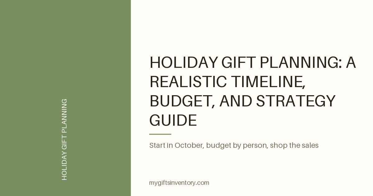 Holiday Gift Planning: A Realistic Timeline, Budget, and Strategy Guide